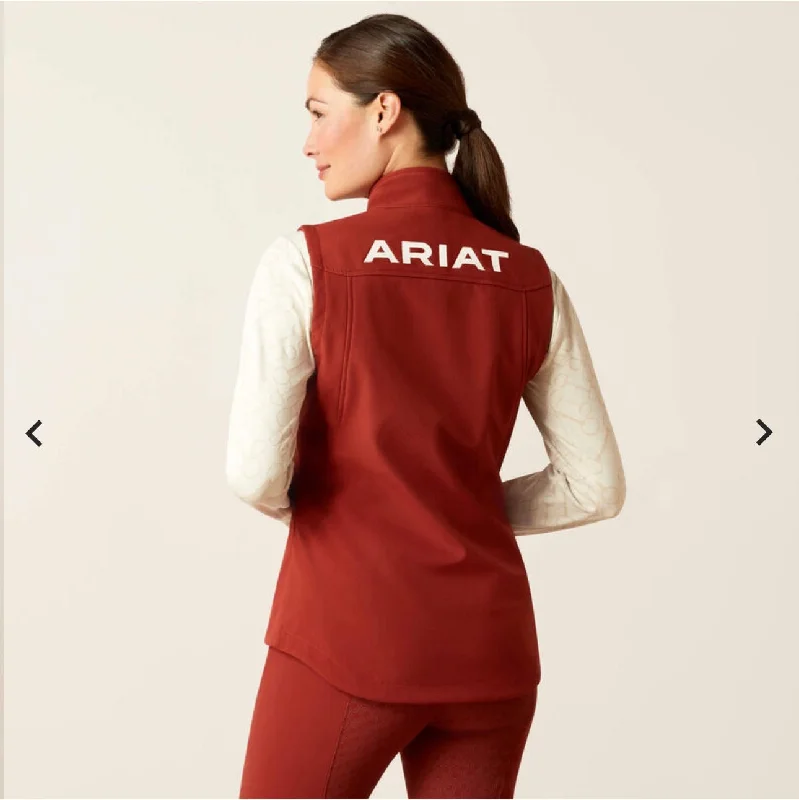 WOMEN'S ARIAT NEW TEAM SOFTSHELL VEST FIRED BRICK