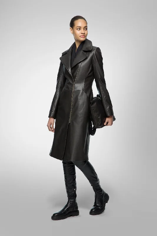 Eléanor - Black Leather Coat