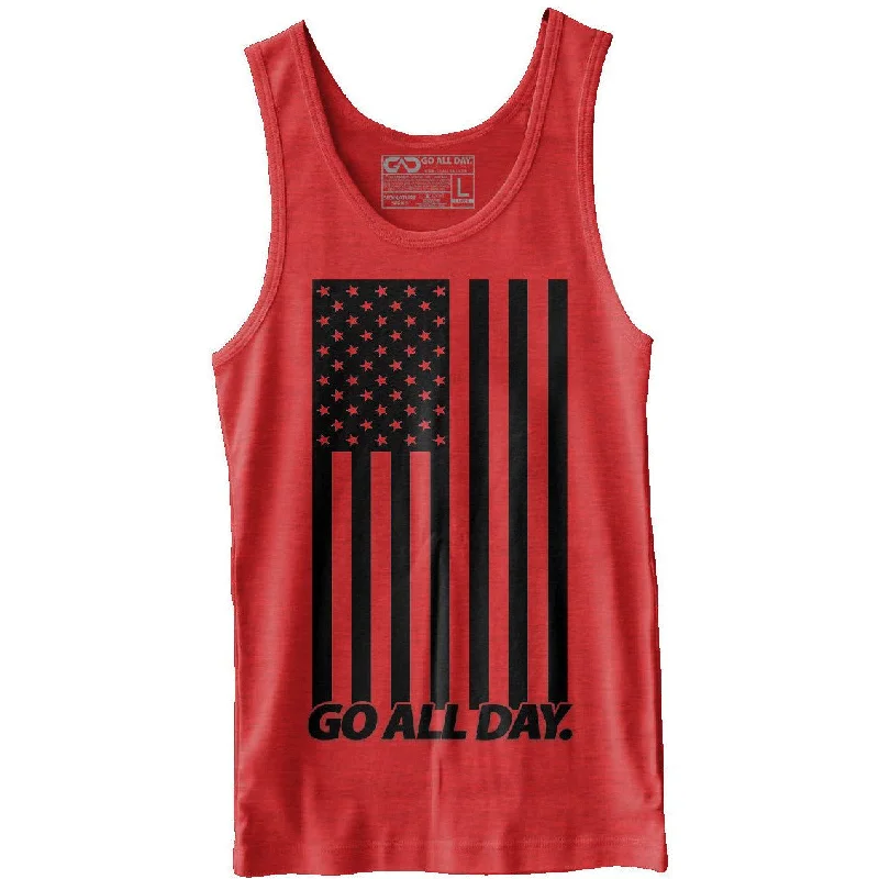 "USA FLAG" Unisex Tank (Heather Red)