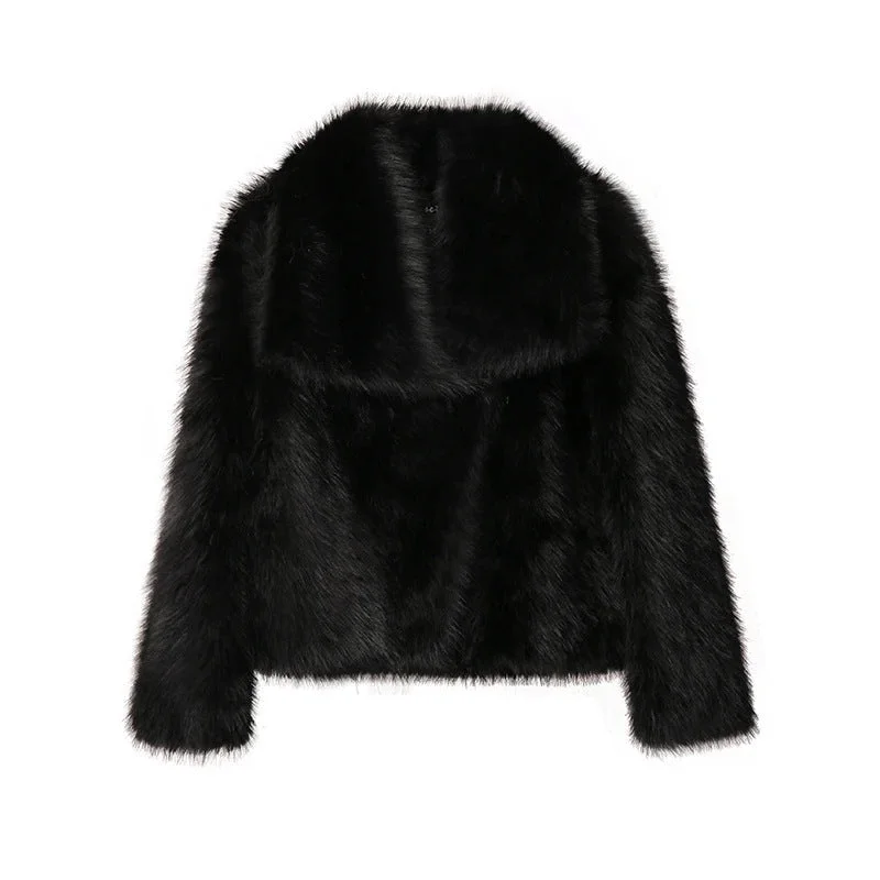 Faux Fur Loose Fitted Fur Jacket