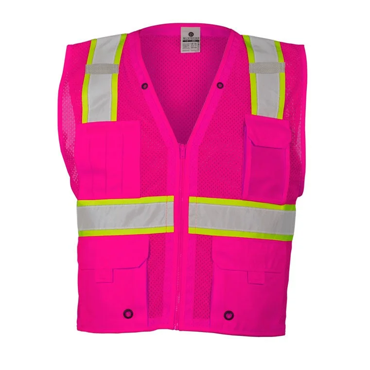 ML Kishigo Enhanced Visibility Heavy Duty Multi-Pocket Safety Vest (Safety Pink)