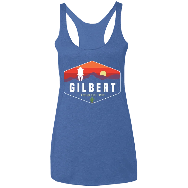 Women's Racerback Tank | Gilbert Sunset | Vintage Royal Blue