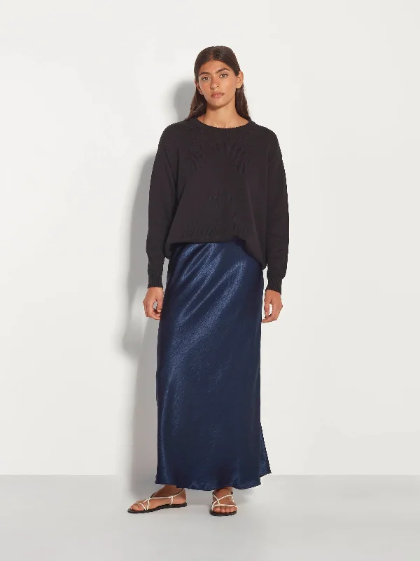 Em Skirt (Crushed Satin) Dark Sapphire