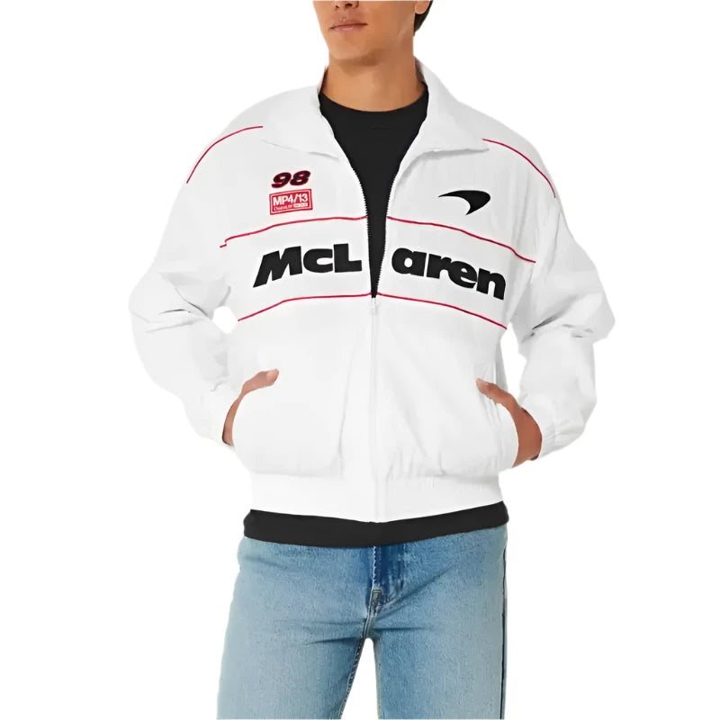 Hollister Mclaren White Polyester Jacket