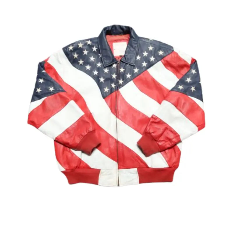 USA Flag Vintage Leather Jacket